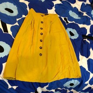 Nasty Gal Button down Midi Skirt- mustard